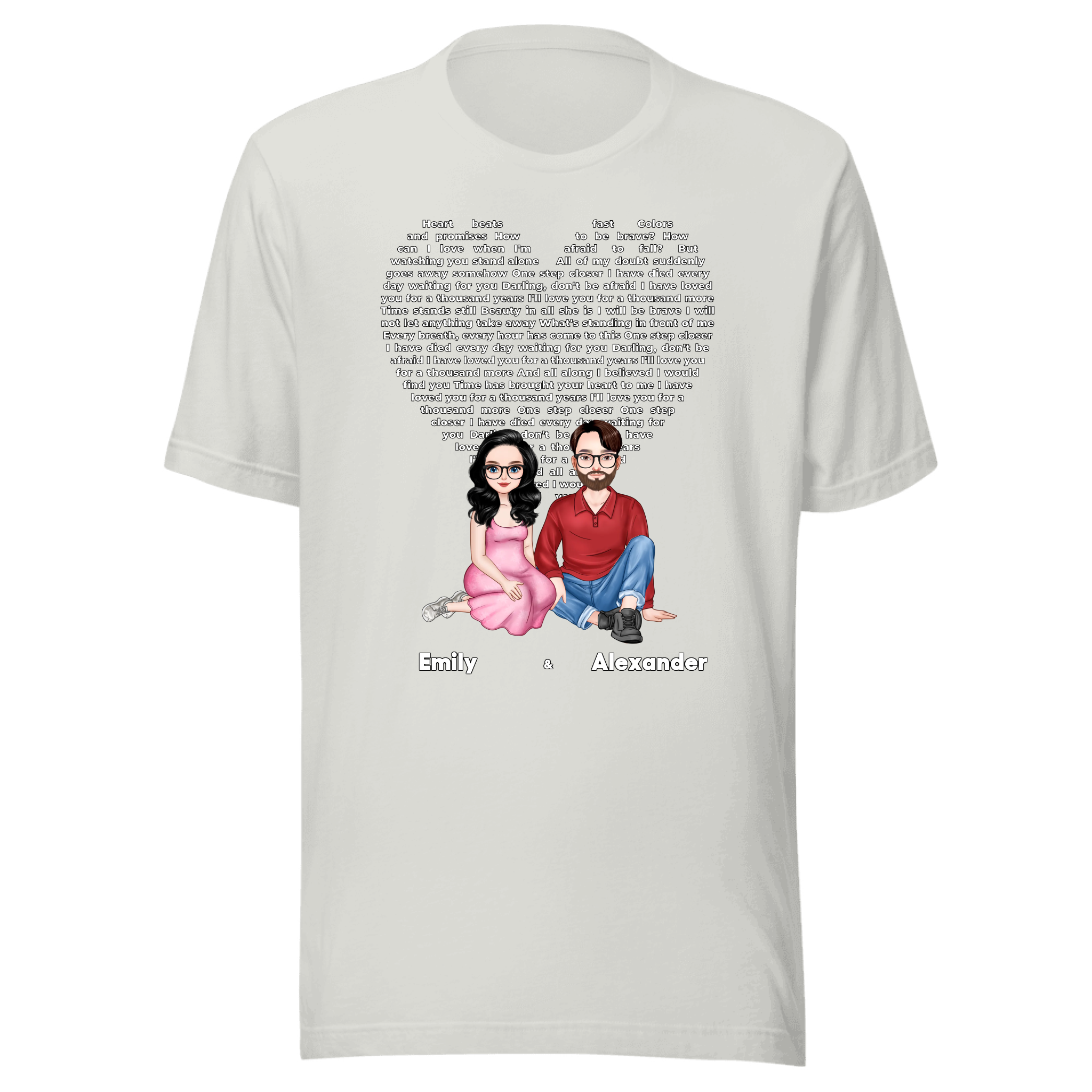 Our Favorite Song — Personalized Couple Portraits with Custom Lyrics Unisex  T-Shirt