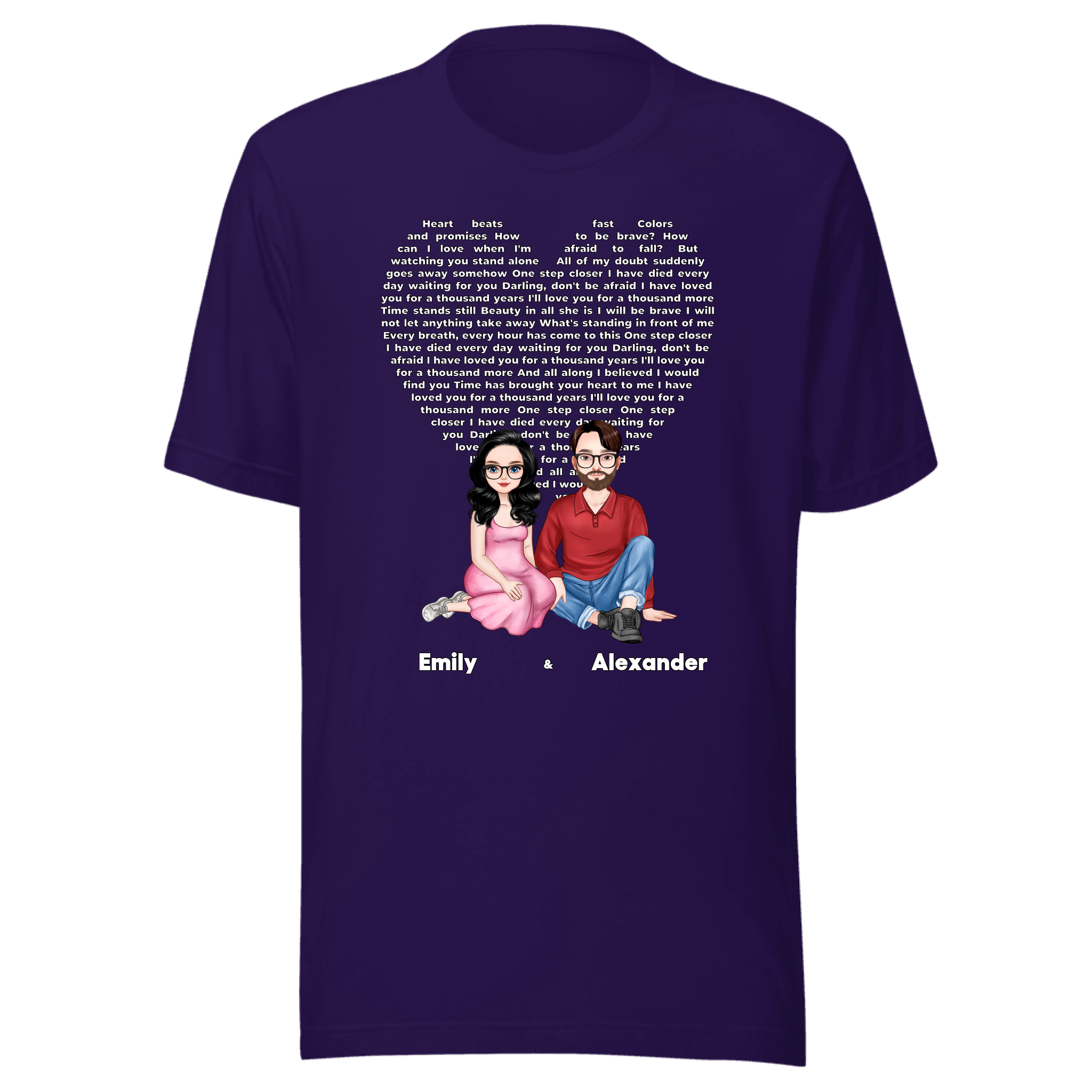 Our Favorite Song — Personalized Couple Portraits with Custom Lyrics Unisex  T-Shirt