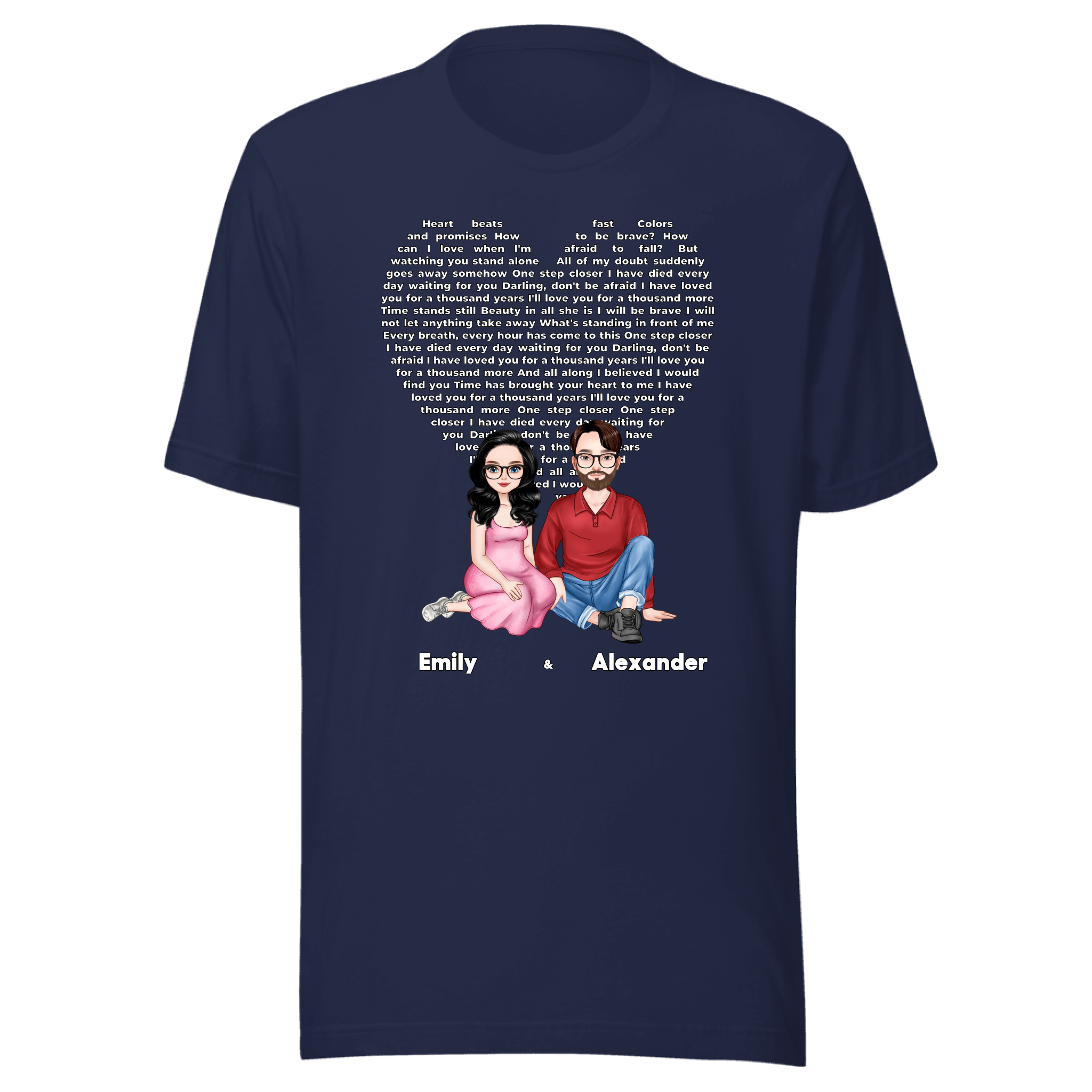 Our Favorite Song — Personalized Couple Portraits with Custom Lyrics Unisex  T-Shirt