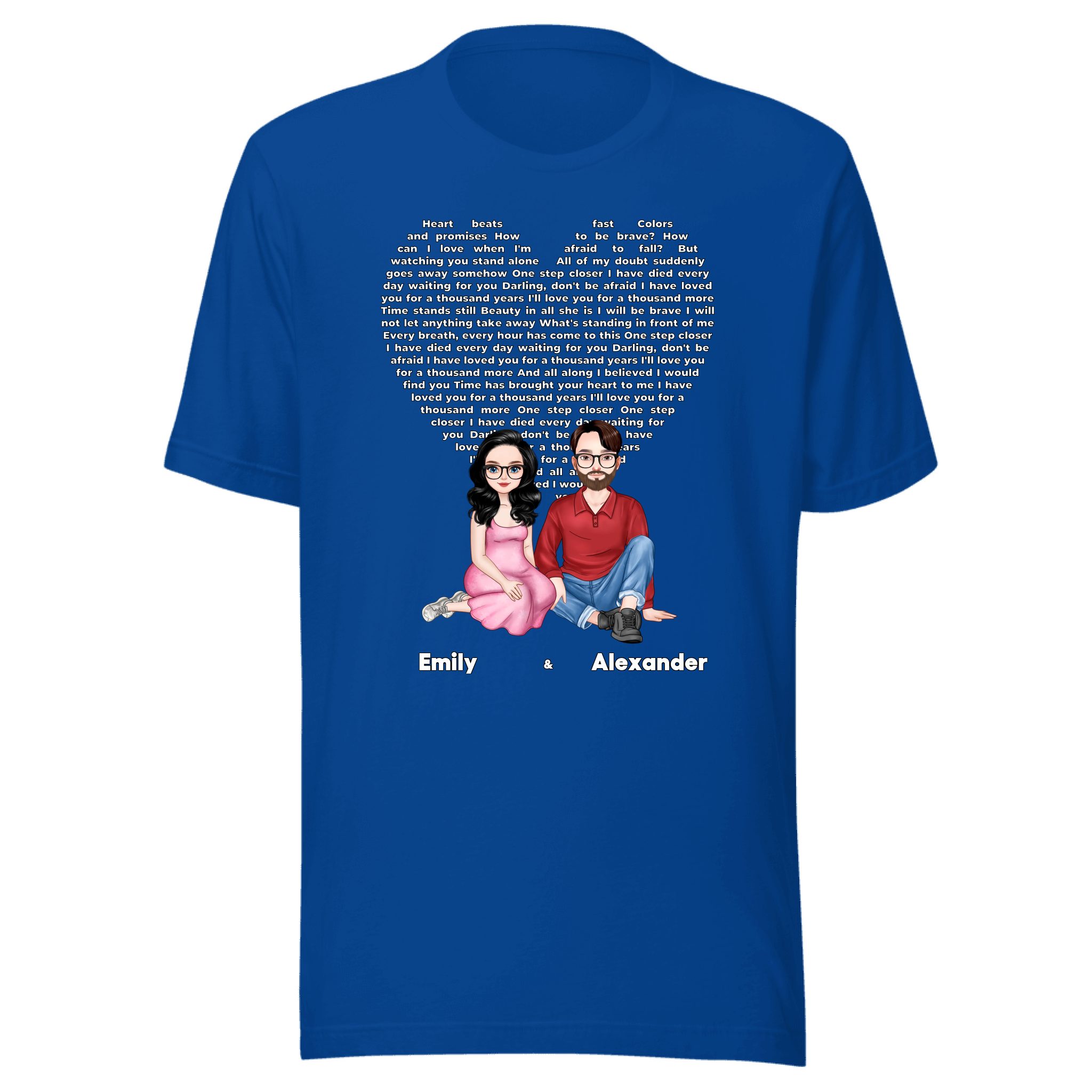 Our Favorite Song — Personalized Couple Portraits with Custom Lyrics Unisex  T-Shirt