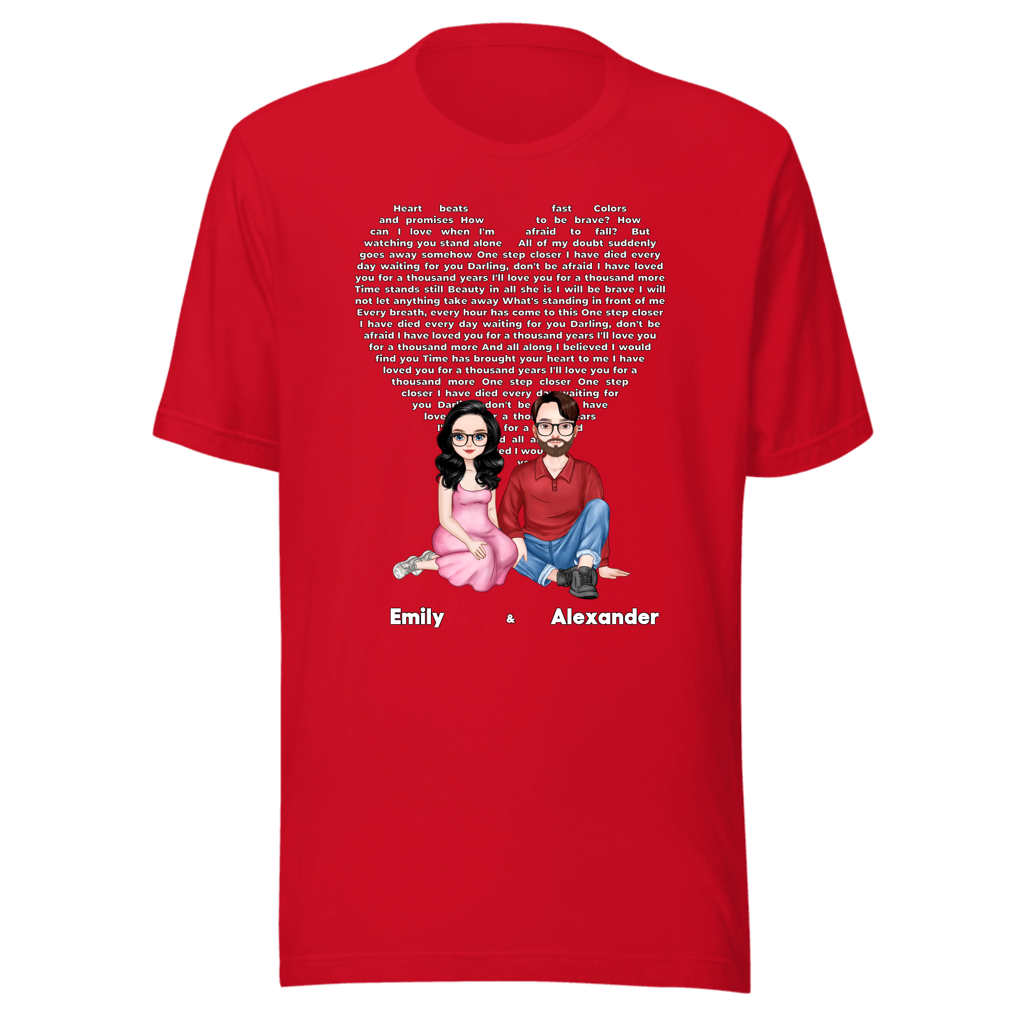 Our Favorite Song — Personalized Couple Portraits with Custom Lyrics Unisex  T-Shirt