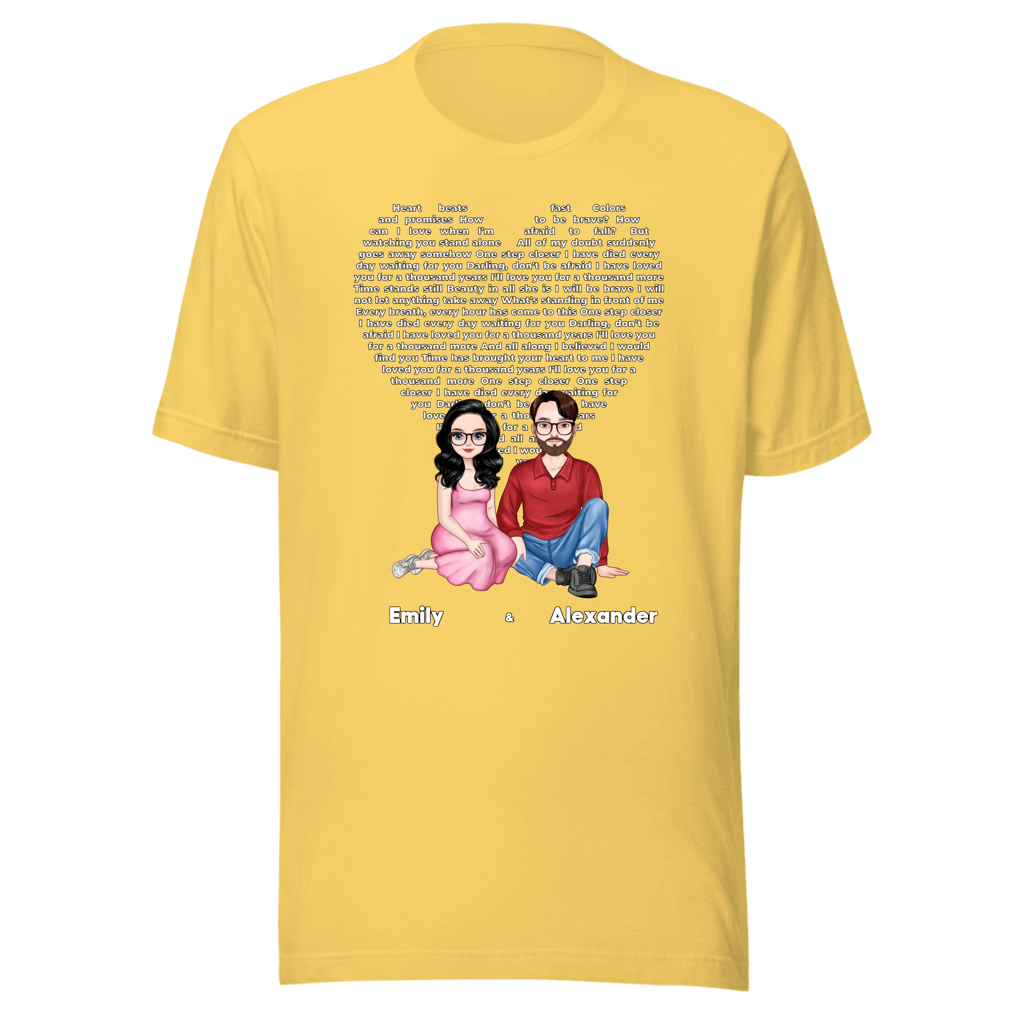 Our Favorite Song — Personalized Couple Portraits with Custom Lyrics Unisex  T-Shirt