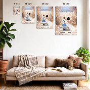 Personalized couple wedding canvas of two people sitting together on a garden swing beneath soft blooming flowers, with a custom romantic quote above them and their names displayed at the bottom — LOVECOUPLET