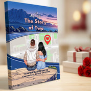 The Story of Two — Personalized Couple Canvas with Custom Location Map