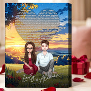 All Along It Was You — Personalized Couple Portrait Canvas with Custom Lyrics
