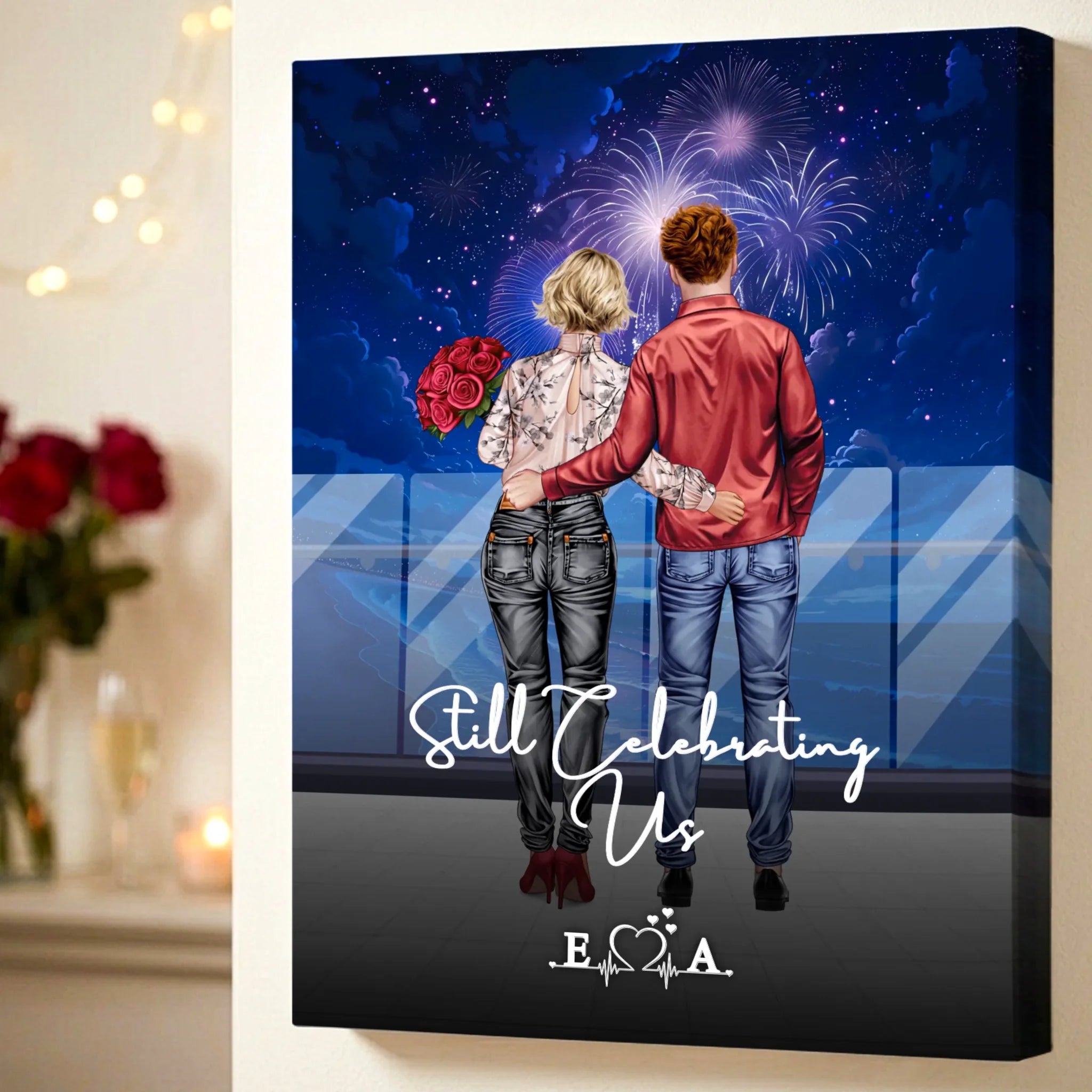 Still Celebrating Us — Personalized Couple Canvas