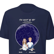 The Night We Met — Personalized Couple Portraits with Custom Star Map Unisex T-Shirt