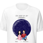 The Night We Met — Personalized Couple Portraits with Custom Star Map Unisex T-Shirt | LOVECOUPLET
