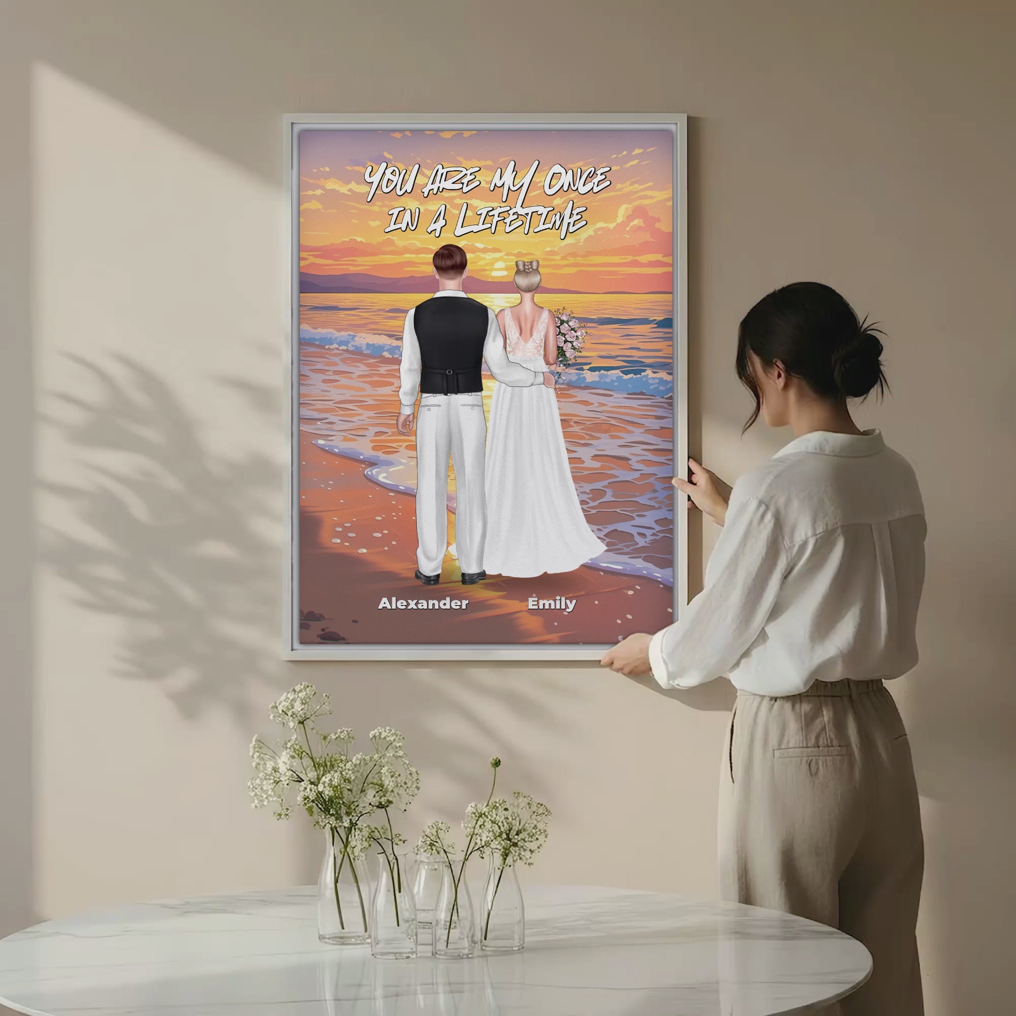Once in a Lifetime — Personalized Wedding Couple Canvas