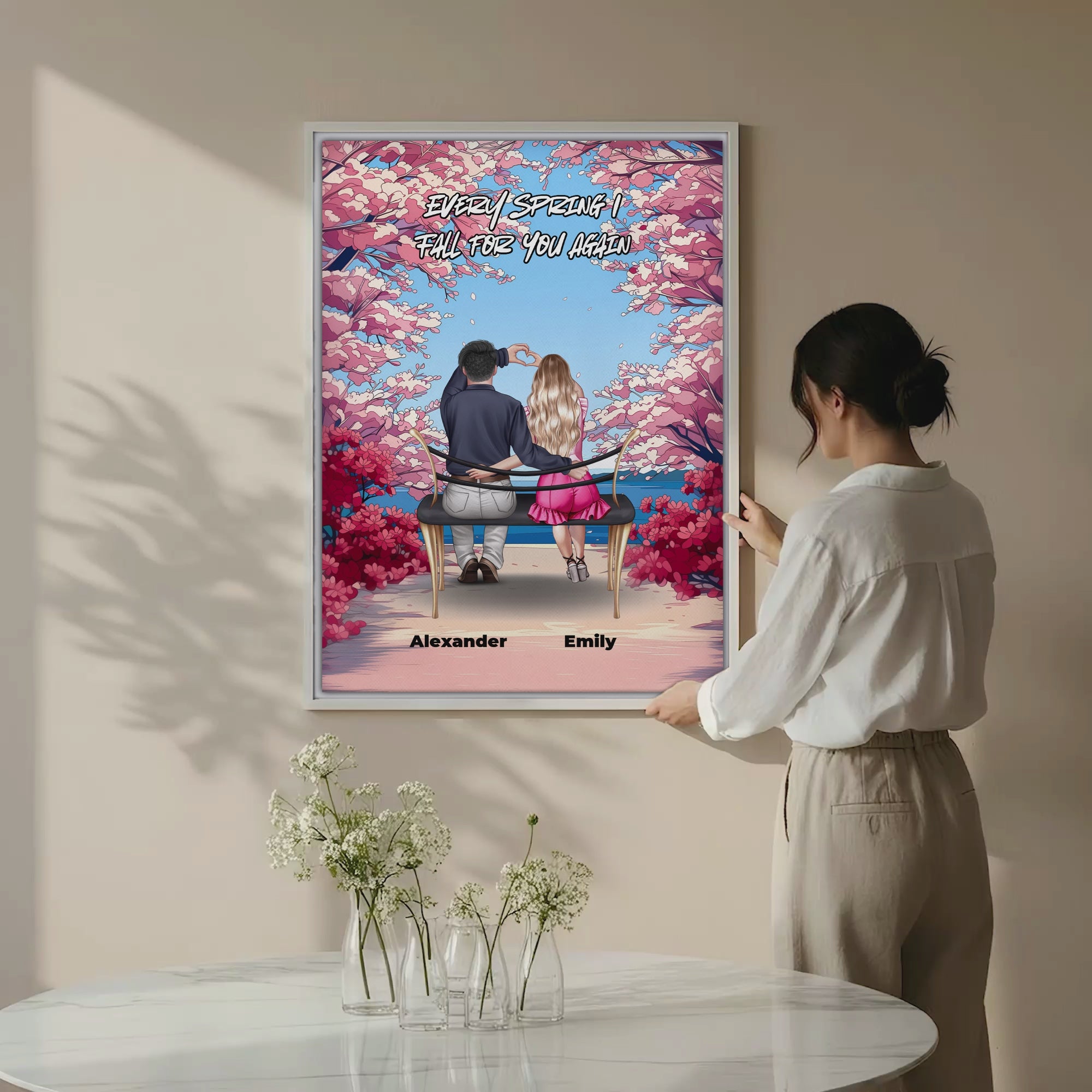 Every Spring I Fall For You Again — Personalized Couple Canvas