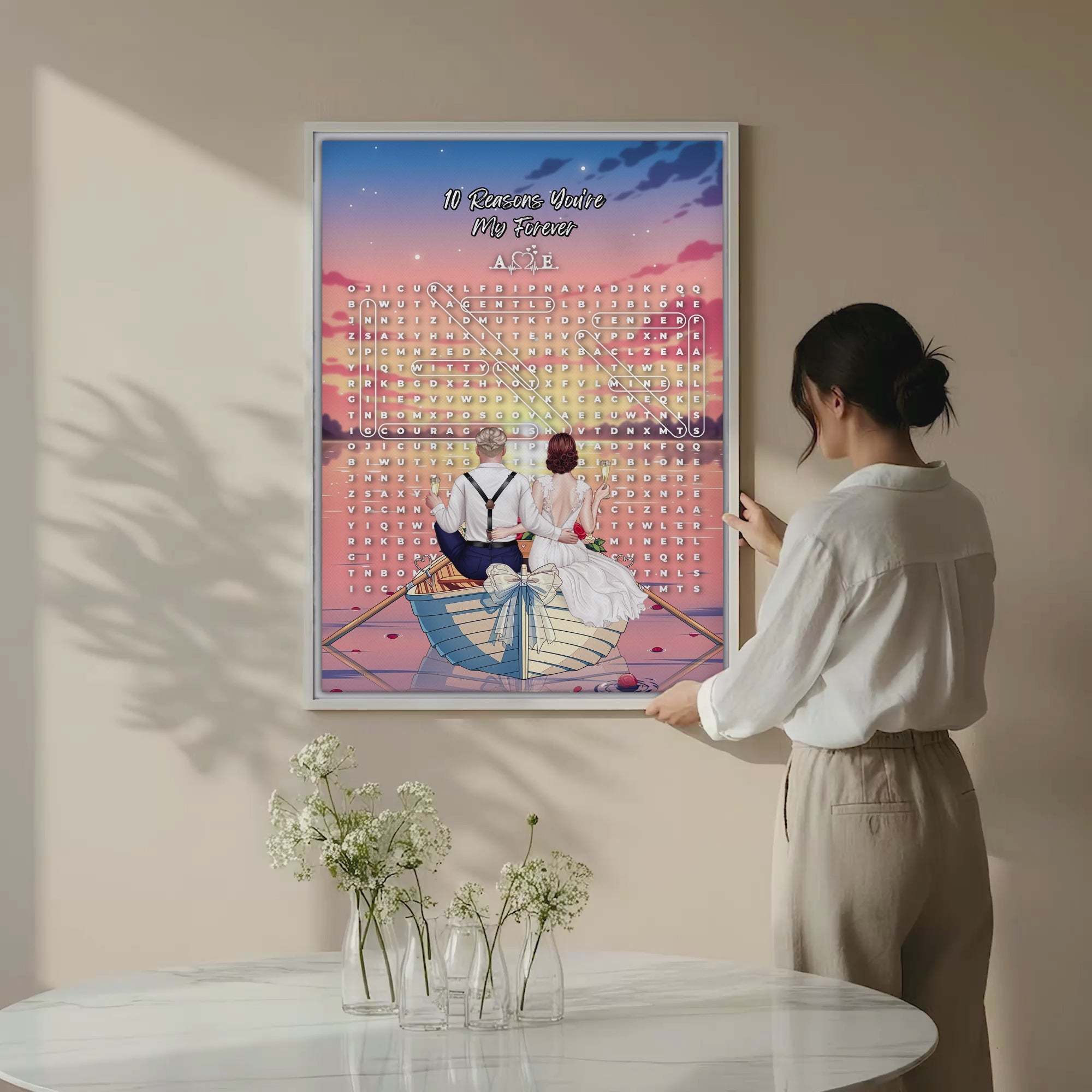 10 Reasons You're My Forever — Personalized Wedding Word Search Canvas