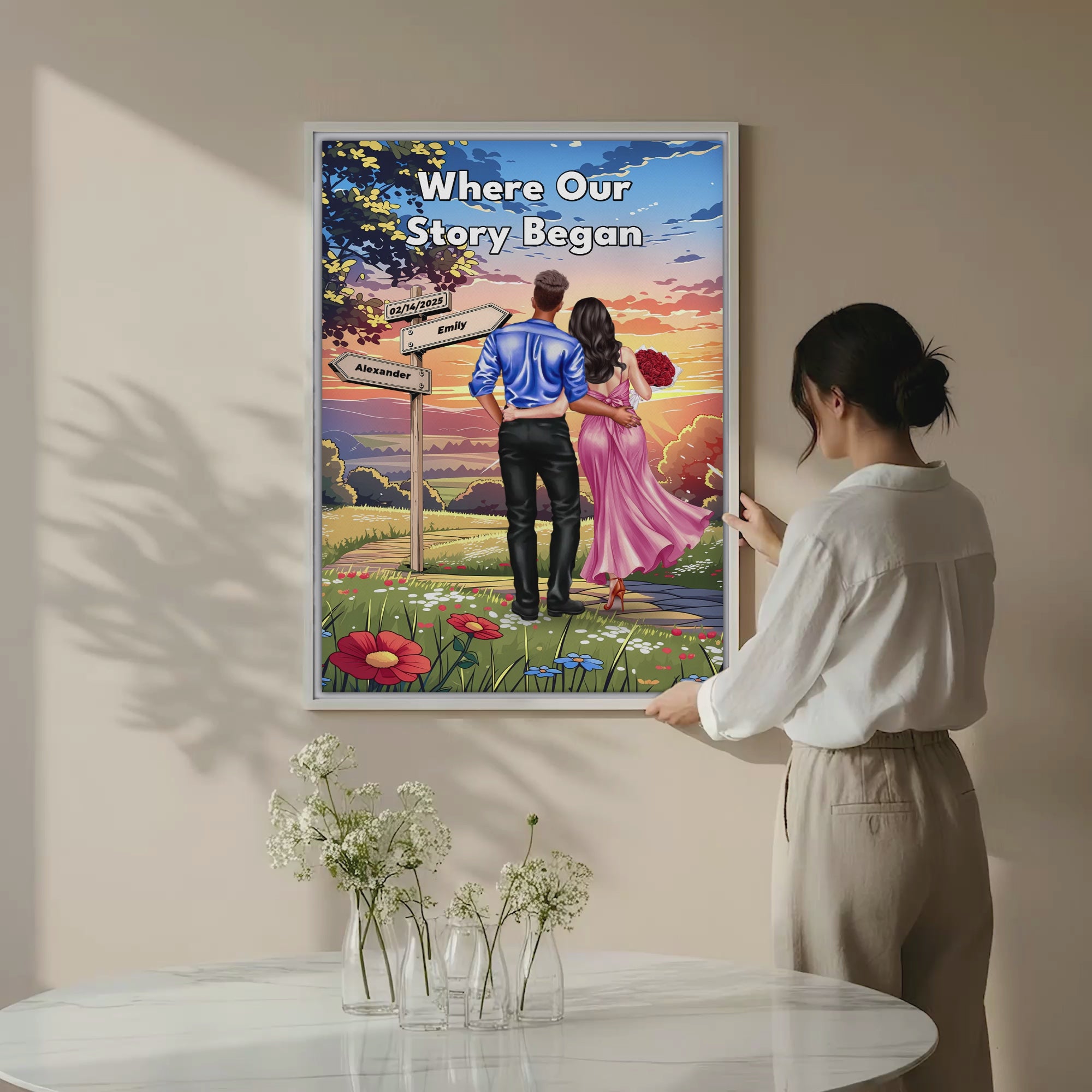 Where Our Story Began — Personalized Couple Canvas