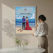 My Favorite Place Is Wherever You Are — Personalized Couple Canvas with Custom Location Map