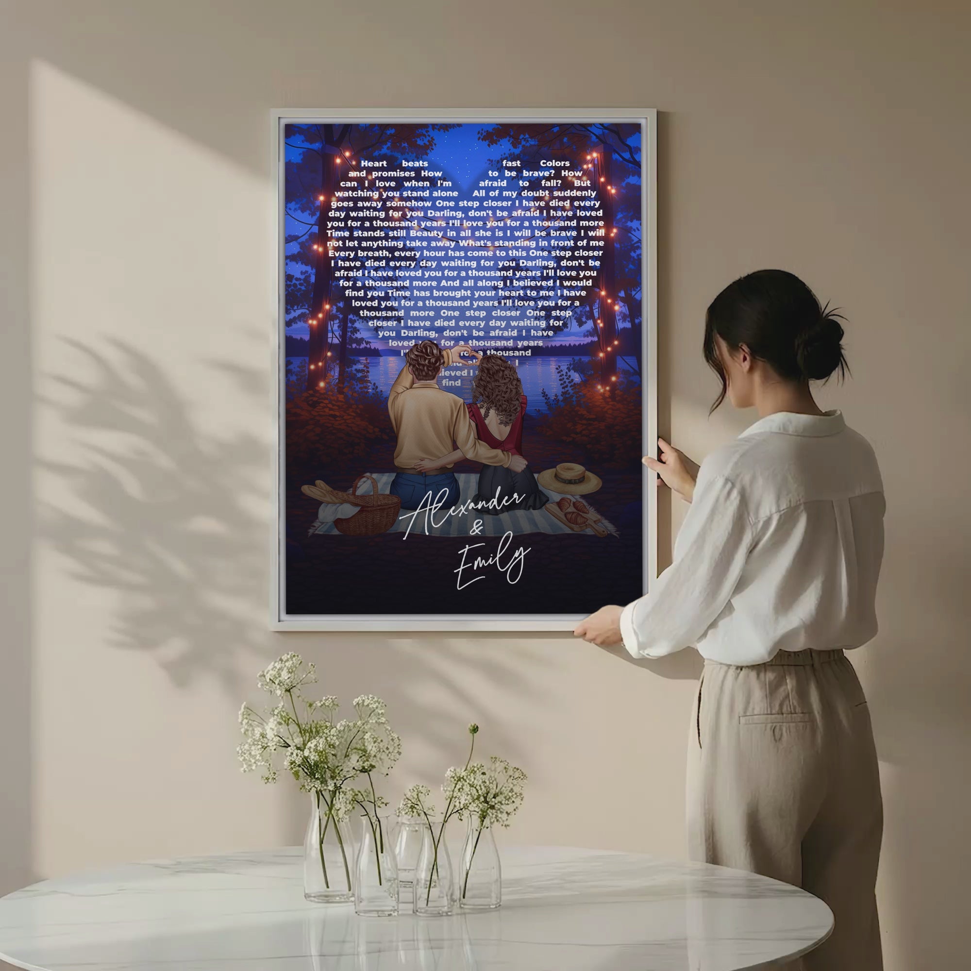 Our Song Under the Stars — Personalized Couple Canvas with Custom Lyrics