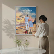 To the Moon and Back — Personalized Couple Canvas with Custom Location Map