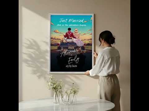 The Adventure Begins — Personalized Wedding Couple Canvas