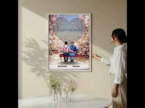 In Full Bloom — Personalized Wedding Couple Canvas with Custom Lyrics