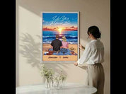 To the Shore and Back — Personalized Couple Canvas