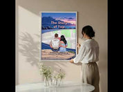 The Story of Two — Personalized Couple Canvas with Custom Location Map
