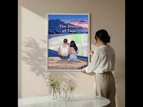 The Story of Two — Personalized Couple Canvas with Custom Location Map