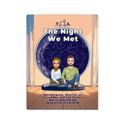 Personalized muslim couple portrait canvas of two front-facing people sitting together indoors beneath a custom star map, with customizable facial features, adult and senior couple options, and optional location name, date, and GPS coordinates — LOVECOUPLET